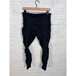 Sweetflexx Resistance Leggings Women 12 Black High Rise Ruched Yoga Active